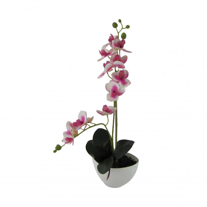 Sztuczne storczyki x2 w doniczce 55cm różowe (5 szt.)